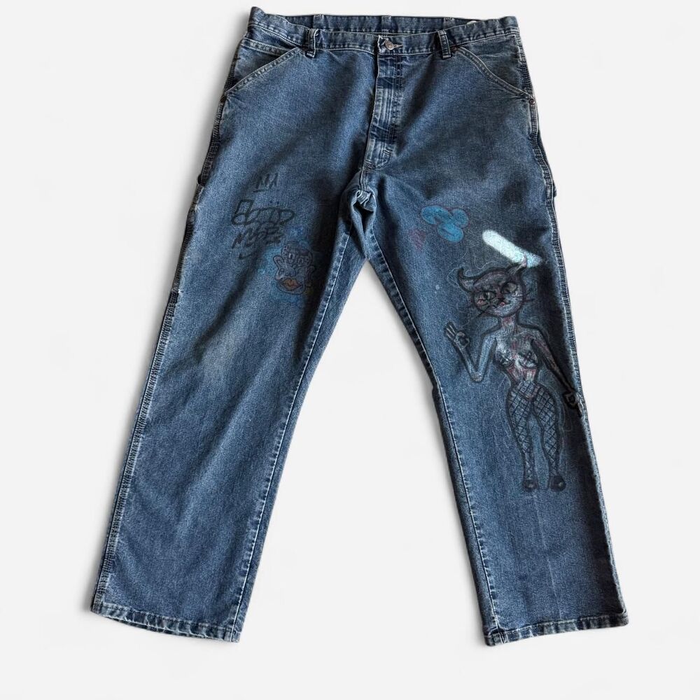 Wrangler Men's Blue and Navy Jeans